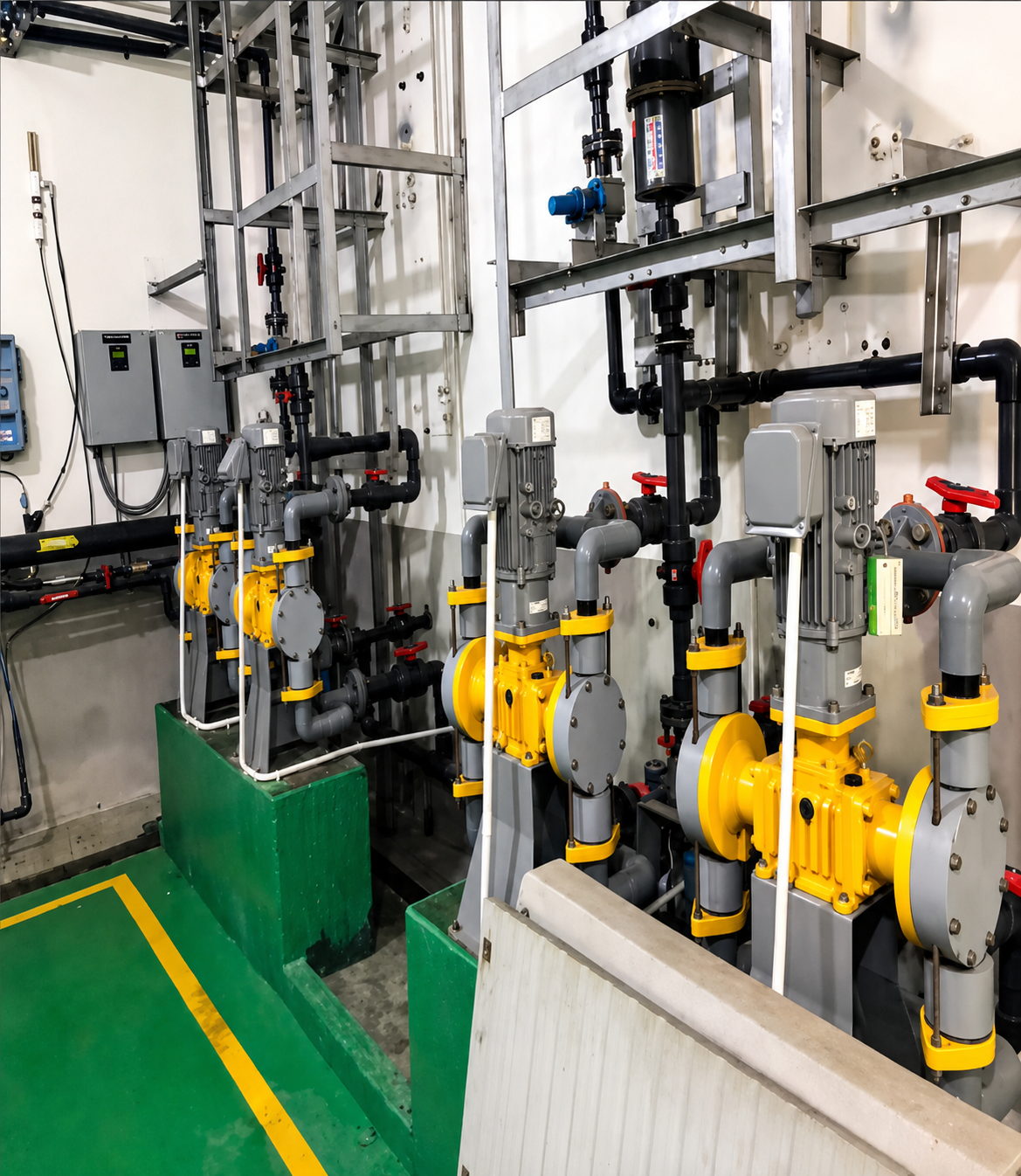 Dosing pump installation, 4 units of Tacmina BPL series